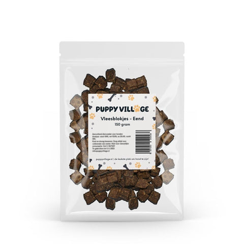 Puppy Village Vleesblokjes - Eend (150 gr.) - Puppy Village.nl
