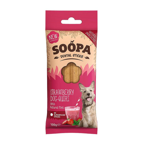 Soopa Dental Sticks - Strawberry Dog-Quiri - Puppy Village.nl
