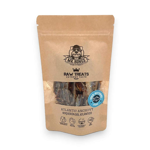 Mr. Bones Raw Treats - Atlantische Ansjovis - Puppy Village.nl