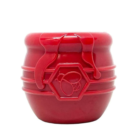 SodaPup eCup Treat Dispenser & Enrichment Toy – Honey Pot (Rood) - Puppy Village.nl