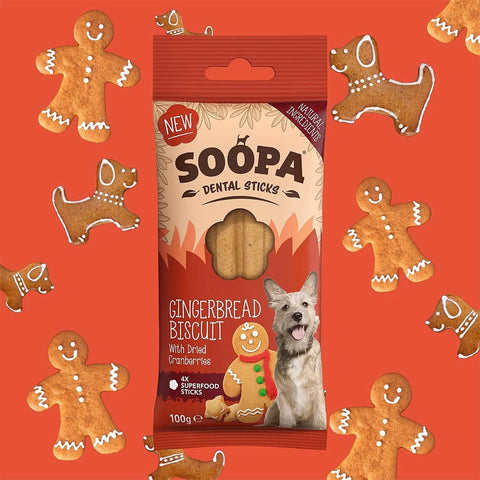 Soopa Dental Sticks - Gingerbread Biscuit - Puppy Village.nl