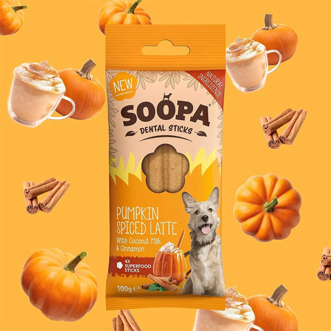 Soopa Dental Sticks - Pumpkin Spiced Latte - Puppy Village.nl