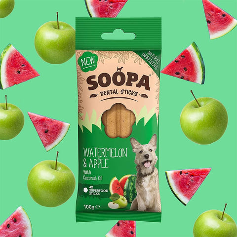 Soopa Dental Sticks - Watermeloen & Appel - Puppy Village.nl