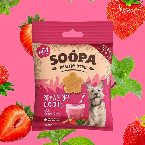 Soopa Healthy Bites - Strawberry Dog-Quiri - Puppy Village.nl