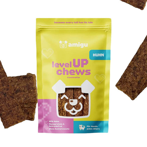 amigu LevelUP Chews Vleesstrips - Kip - Puppy Village.nl