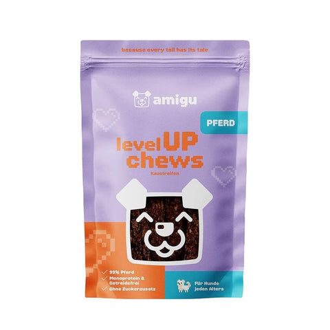 amigu LevelUP Chews Vleesstrips - Paard - Puppy Village.nl