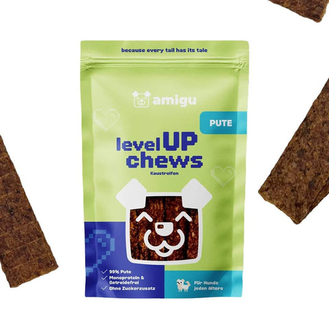 amigu LevelUP Chews Vleesstrips - Kalkoen - Puppy Village.nl